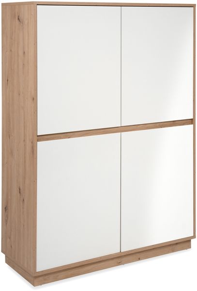 Highboard >Phoenix< in Dekor Artisan Oak / weiß - 101,5x139,5x40cm (BxHxT)