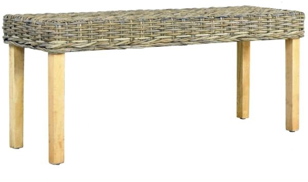 vidaXL Sitzbank 110 cm Natur Kubu-Rattan und Massivholz Mango 285791