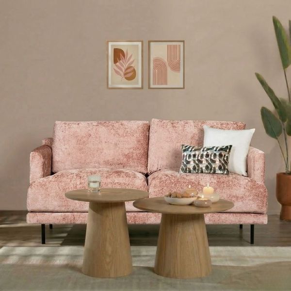 Bronx71 Chenille Sofa Denver 2,5-Sitzer pink