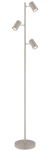 Stehleuchte, sandfarben, Fußschalter, schwenkbar, H 154 cm