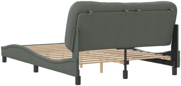 vidaXL Bettgestell ohne Matratze "Hvar" Dunkelgrau 140x190 cm Stoff 3207766 Bild 6