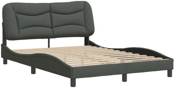 vidaXL Bettgestell ohne Matratze "Hvar" Dunkelgrau 140x190 cm Stoff 3207766 Bild 3