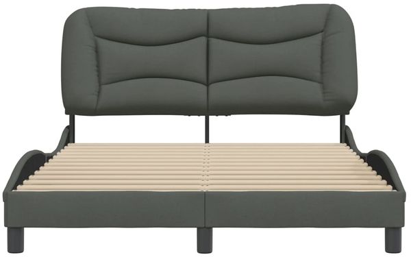 vidaXL Bettgestell ohne Matratze "Hvar" Dunkelgrau 140x190 cm Stoff 3207766 Bild 4