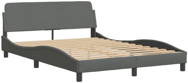 vidaXL Bettgestell ohne Matratze "Hvar" Dunkelgrau 140x190 cm Stoff 3207766 Bild 7