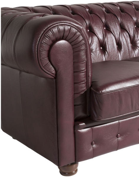 Sofa 3-Sitzer Kalea Bezug Wischleder Buche nussbaum dunkel / rot 21373 Bild 7