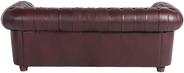 Sofa 3-Sitzer Kalea Bezug Wischleder Buche nussbaum dunkel / rot 21373 Bild 5