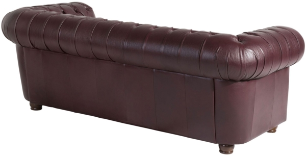 Sofa 3-Sitzer Kalea Bezug Wischleder Buche nussbaum dunkel / rot 21373 Bild 4