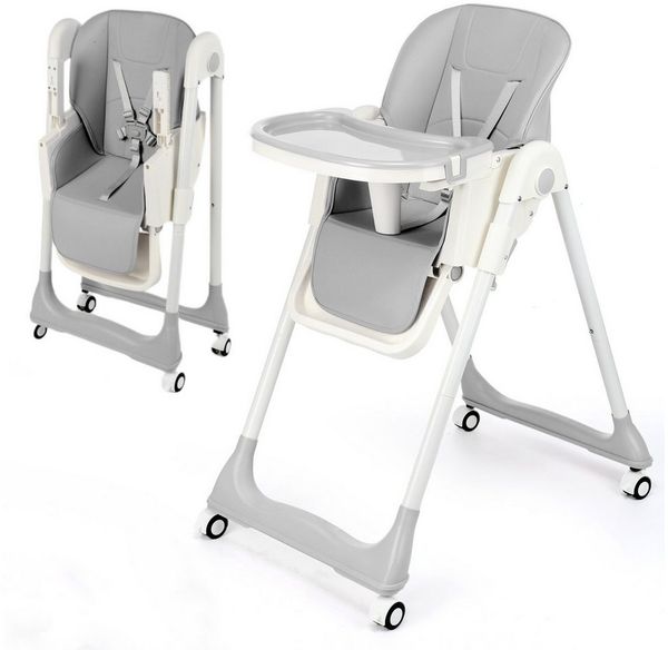 oyajia Kinderstuhl Stuhl Baby Kinderstuhl Klappbar kinderstuhl Mitwachsend Stuhl (Verstellbare Kinderstuhl wächst mit Ihrem Kind von 6 Monaten bis 3 Jahren), Babystuhl mit Tablett und 5-Punkt-Gurt, Einfach zu Reinigen