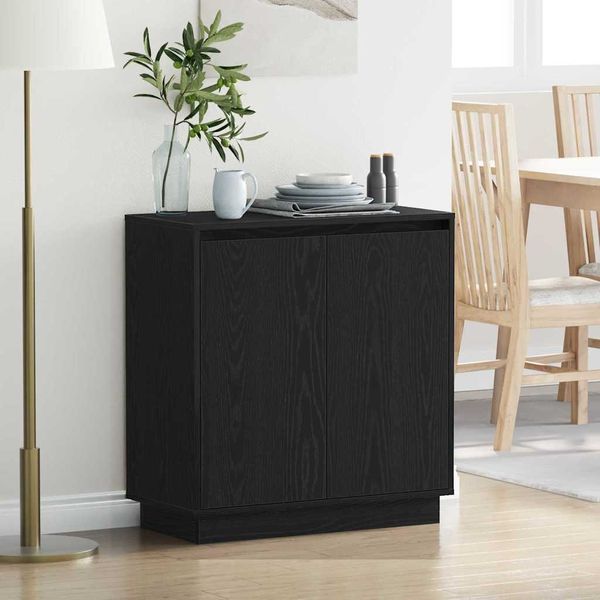 vidaXL Sideboard Schwarz Eichen-Optik 71 x 34,5 x 75 cm Holzwerkstoff 869643