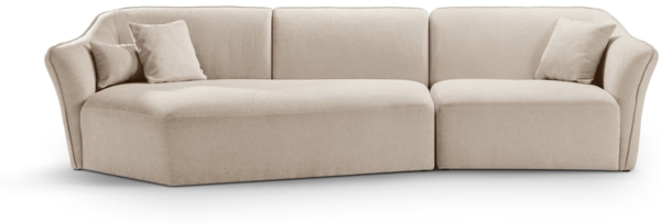 Micadoni Ecksofa Hailey 5-Sitzer Links Boucle Helles Beige