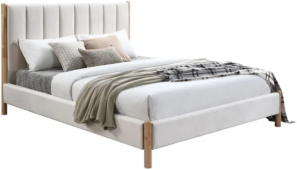 Vente-unique - SIZAMA Bett Stoff Weiß - B 215,5 cm x H 119 cm x L 174 cm Bild 2