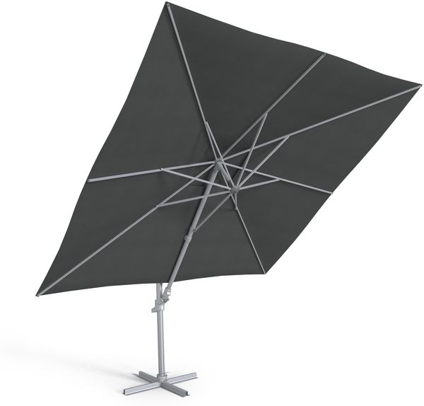 Kettler Ampelschirm Sonnenschirm EASY MOVE 300 x 300 cm mit Schutzhaube Silber