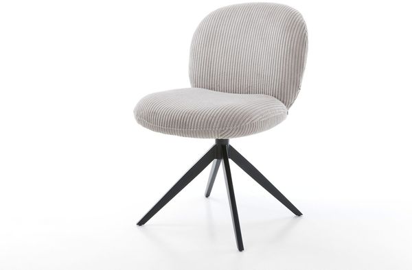 Drehstuhl Nube-Flex Cord Silbergrau Kreuzgestell breit Schwarz 360° drehbar Wippfunktion Taschenfederkern