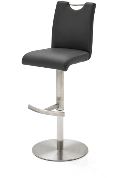 Barstuhl Alesi - Schwarz / Edelstahl