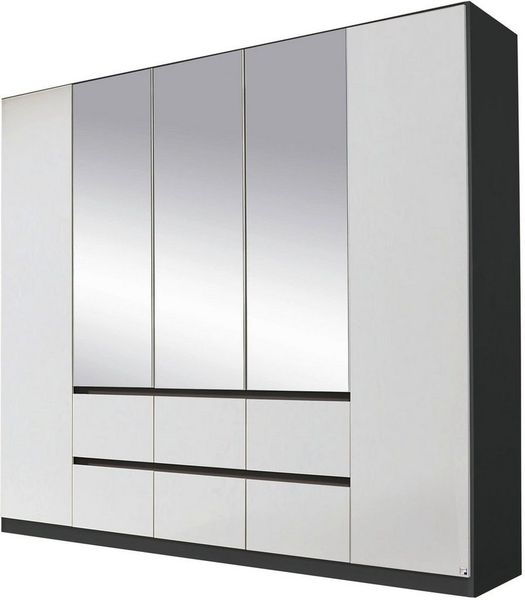 rauch Drehtürenschrank Schrank Garderobe MAINZ Breiten 91/136/181/226/271/315/360, Höhe 210cm (3 verschiedene Ausstattungen BASIC/CLASSIC/PREMIUM (inkl. SOFT-CLOSE) grifflose Front, Außentüren mit Push-to-Open Funktion MADE IN GERMANY
