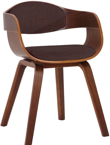 Besucherstuhl LONDON Stoff - 73x49x46cm, Walnuss/Braun Stoff Holz Gestell Konferenzstuhl Wartezimmerstuhl