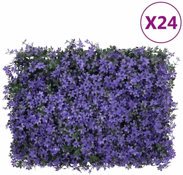 vidaXL Sichtschutz aus Kunstblättern 24 Stk. Lila 40x60 cm 366643