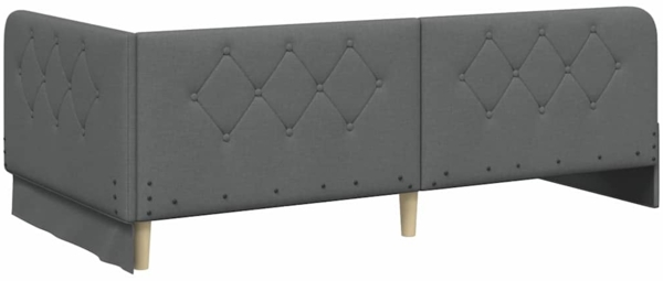 vidaXL Eckbettgestell mit Kopfteil Dunkelgrau 100x200 cm Stoff 42016504 Bild 6