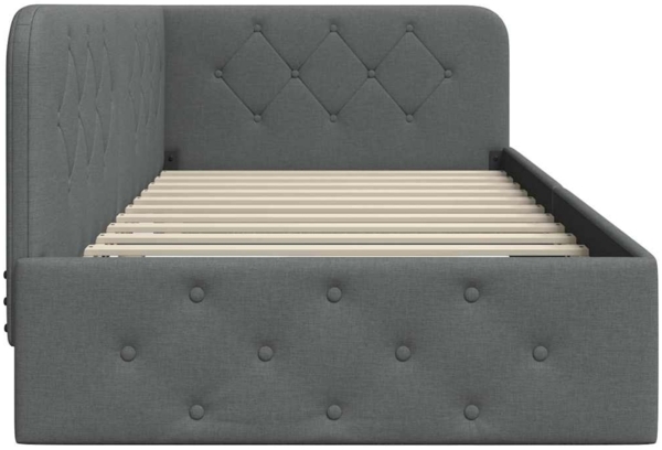 vidaXL Eckbettgestell mit Kopfteil Dunkelgrau 100x200 cm Stoff 42016504 Bild 5