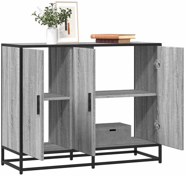 vidaXL Sideboard Grau Sonoma 94x35x76 cm Holzwerkstoff 849007