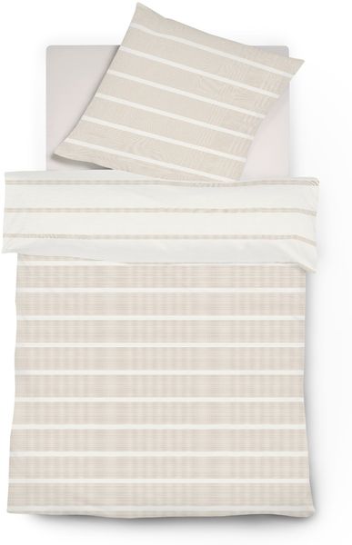 Fleuresse Musselin Bettwäsche Faro beige sand Crincle-Optik 155x220 cm 624531-07