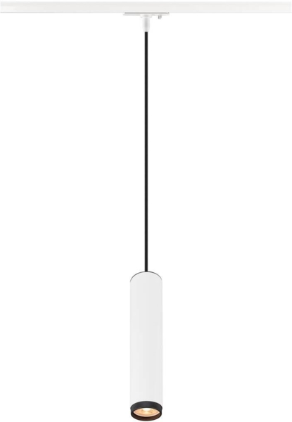 SLV GRIP! L, 1~ Pendelleuchte, GU10, Pendellänge 200cm, 1x max. 6W, weiß / schwarz - Leuchten mit 1 Phasen Adapter