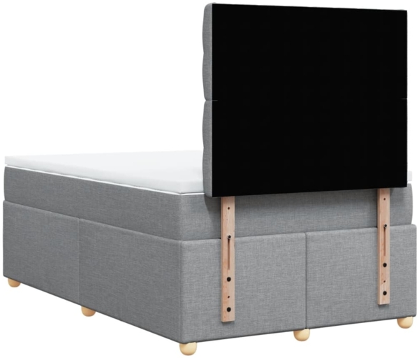 vidaXL Boxspringbett mit Matratze Hellgrau 120x200 cm Stoff 3293554 Bild 7