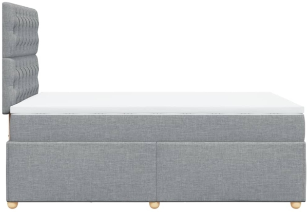 vidaXL Boxspringbett mit Matratze Hellgrau 120x200 cm Stoff 3293554 Bild 6