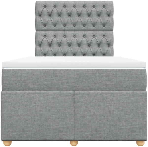 vidaXL Boxspringbett mit Matratze Hellgrau 120x200 cm Stoff 3293554 Bild 5