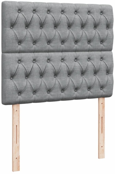 vidaXL Boxspringbett mit Matratze Hellgrau 120x200 cm Stoff 3293554 Bild 8