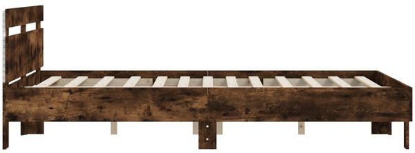 vidaXL Bettgestell mit Kopfteil LED-Beleuchtung Räuchereiche 140x190cm 3207564 Bild 8