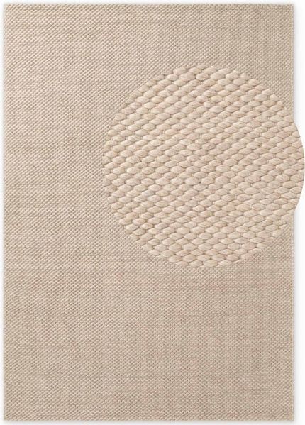 ELLE DECORATION Wollteppich Beans, rechteckig, Höhe: 10 mm, Handweb Teppich Wolle, Perlenstruktur, Wohnzimmer, Schlafzimmer, Flur