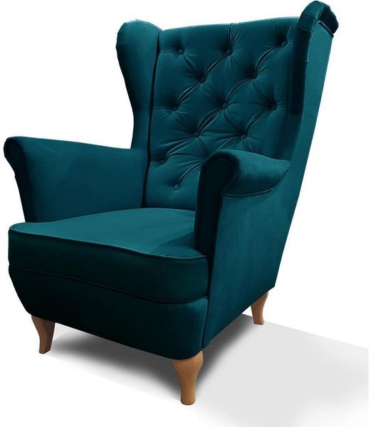 Beautysofa Ohrensessel Sessel FALCO Chesterfield Wohnzimmersessel Fernsehsessel