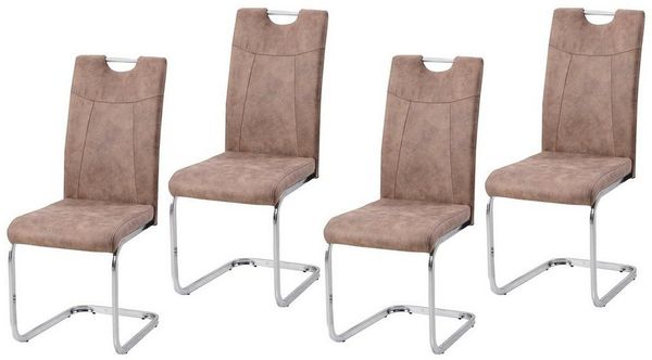 HTI-Living Freischwinger Schwingstuhl KellyC Braun (Set), Freischwinger Esszimmerstuhl