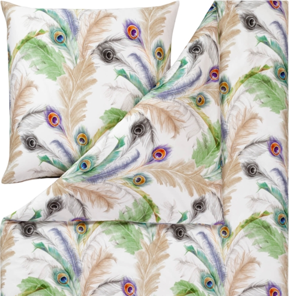 Estella Bettwäsche Feather 4772 985 Multicolor Mako Satin 200 x 220 + 2x 80 x 80 cm Bild 2