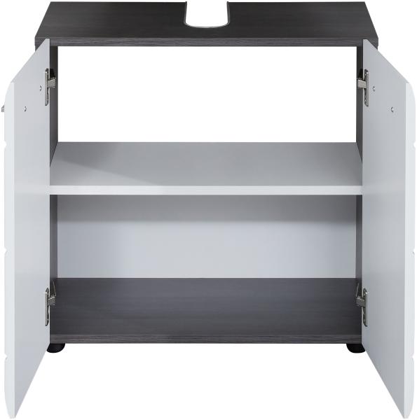 Waschbeckenunterschrank 'LINE', weiß/Rauchsilber Bild 11