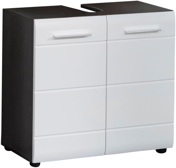 Waschbeckenunterschrank 'LINE', weiß/Rauchsilber Bild 2