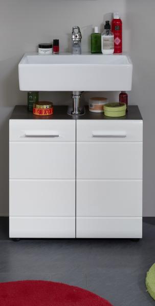 Waschbeckenunterschrank 'LINE', weiß/Rauchsilber Bild 7