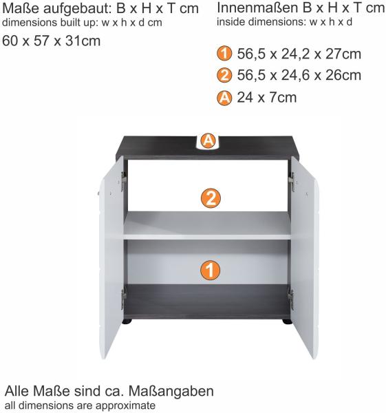 Waschbeckenunterschrank 'LINE', weiß/Rauchsilber Bild 5