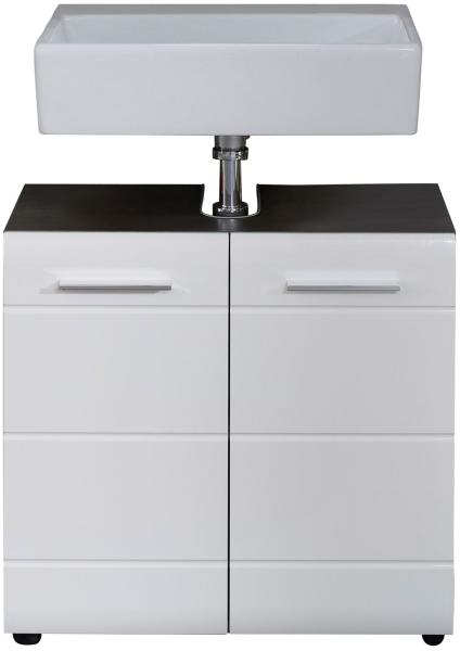 Waschbeckenunterschrank 'LINE', weiß/Rauchsilber Bild 4