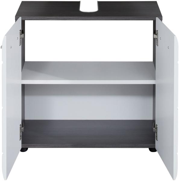 Waschbeckenunterschrank 'LINE', weiß/Rauchsilber Bild 3