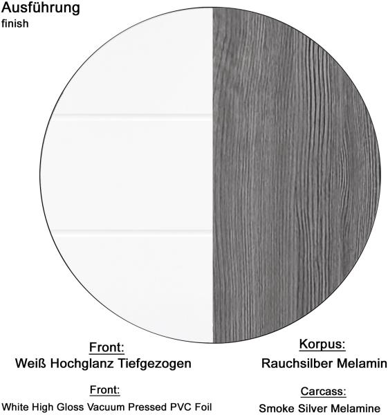 Waschbeckenunterschrank 'LINE', weiß/Rauchsilber Bild 9