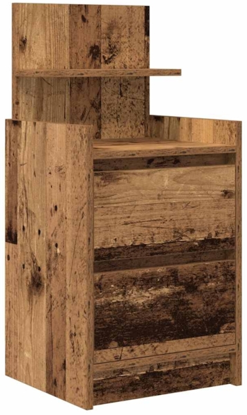 vidaXL Nachttisch mit 2 Schubladen Altholz-Optik 38x34x80 cm 861369