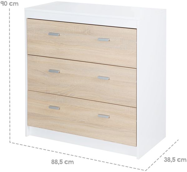 roba Wickelkommode 'Gabriella' - abnehmbarer Wickelansatz - Wickelhöhe 90 cm - Weiß / Eiche Bild 8