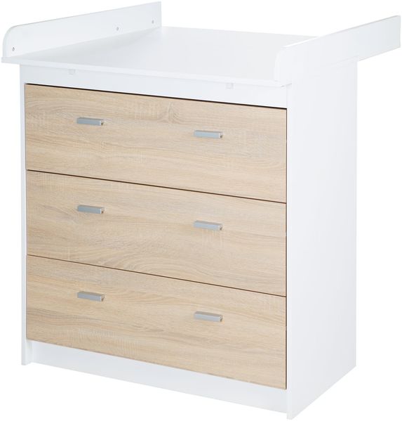 roba Wickelkommode 'Gabriella' - abnehmbarer Wickelansatz - Wickelhöhe 90 cm - Weiß / Eiche