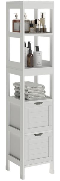 Badschrank Vilda Weiß 30 x 144 cm mit 2 Schubladen Vicco Bild 5