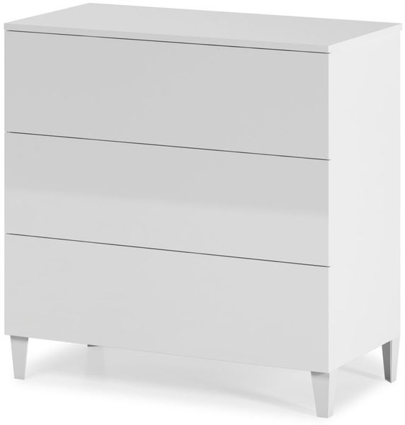 Kommode >Loft< in weiß glänzend - 80x80x40 (BxHxT)