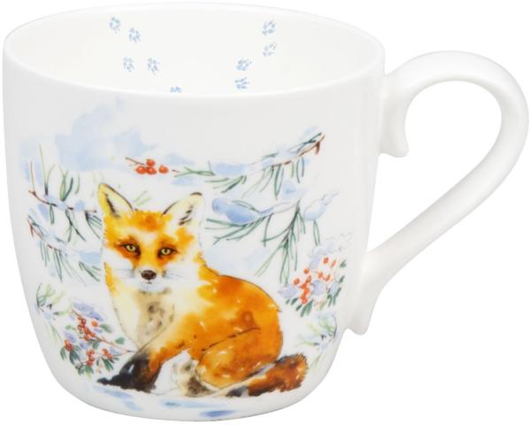 KÖNITZ Becher WINTER ANIMALS - Fox - 450 ml aus Bone China Porzellan Design / Victoria Lowe