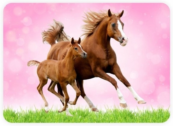 nikima Platzset stabiles Vinyl Tischset Pferde rosa Kinder Platzset abwaschbar, (1-St) Bild 4