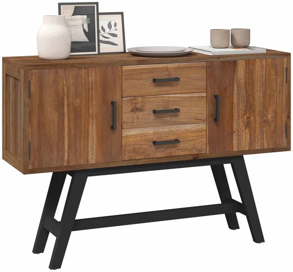 TV-Ständer, TV-Regal Natur 110x30x75 cm Massivholz Teak Bild 3